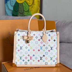 Lv x tm Vanity Chain Pouch Handbag M13662 White (Tri Color - Takashi Murakami)