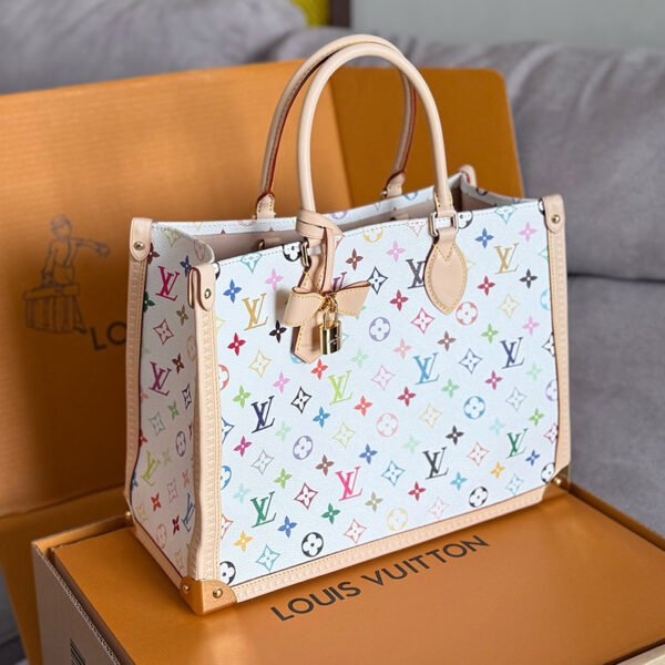 Lv x tm Vanity Chain Pouch Handbag M13662 White (Tri Color - Takashi Murakami) - Image 5
