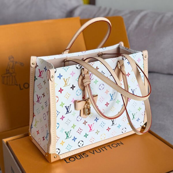 Lv x tm Vanity Chain Pouch Handbag M13662 White (Tri Color - Takashi Murakami) - Image 3
